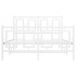 Estructura cama metal con cabecero y estribo blanco 120x200