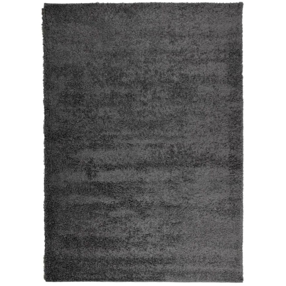 Alfombra de pelo largo moderna gris antracita 240x340