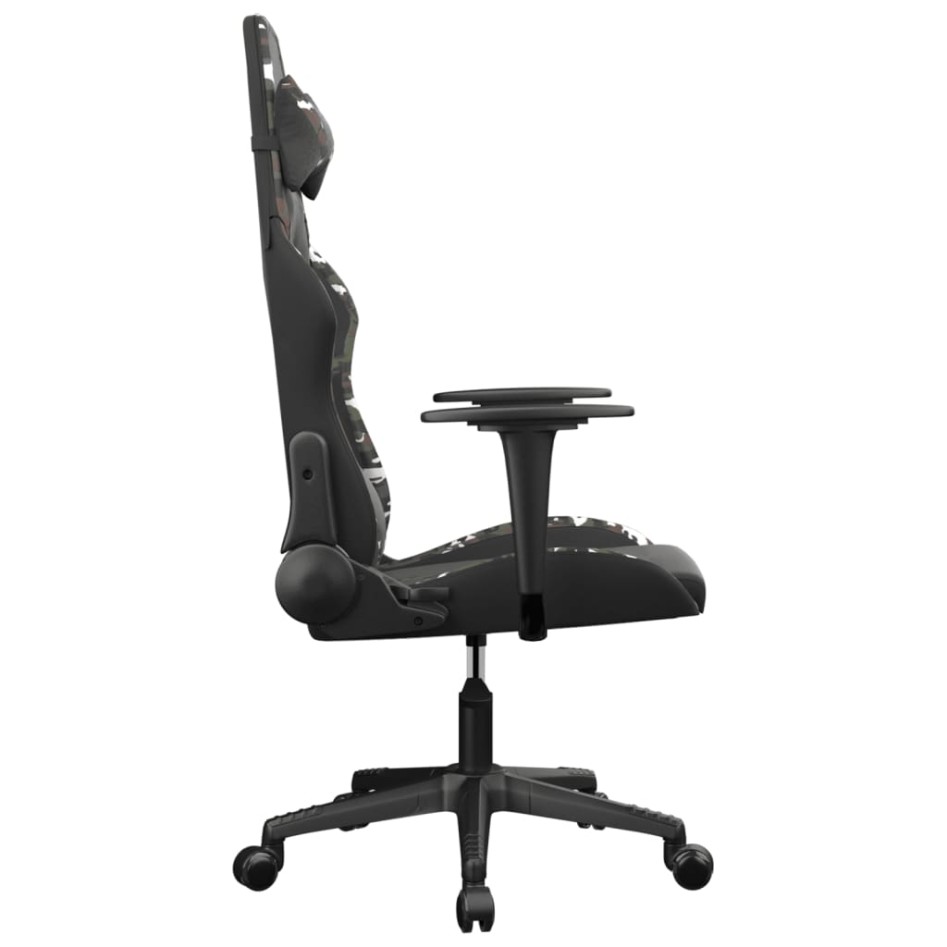 Silla gaming de masaje cuero sintético negro y