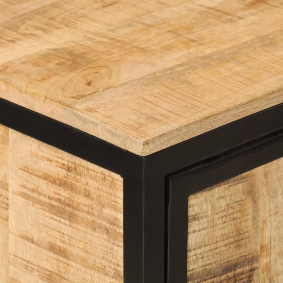 Mueble de baño madera maciza de mango y hierro 40x27x90