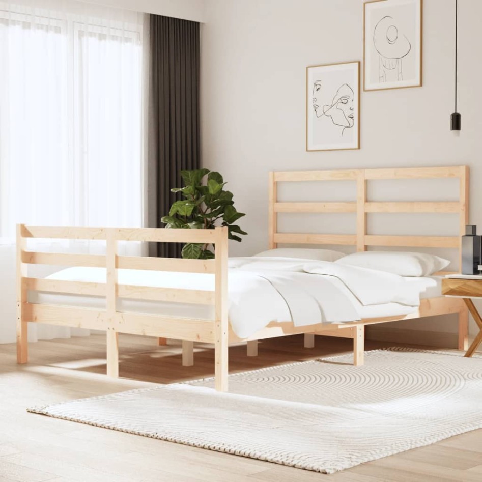 Estructura de cama madera maciza de pino 120x190