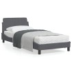 Estructura de cama con cabecero terciopelo gris oscuro 80x200cm