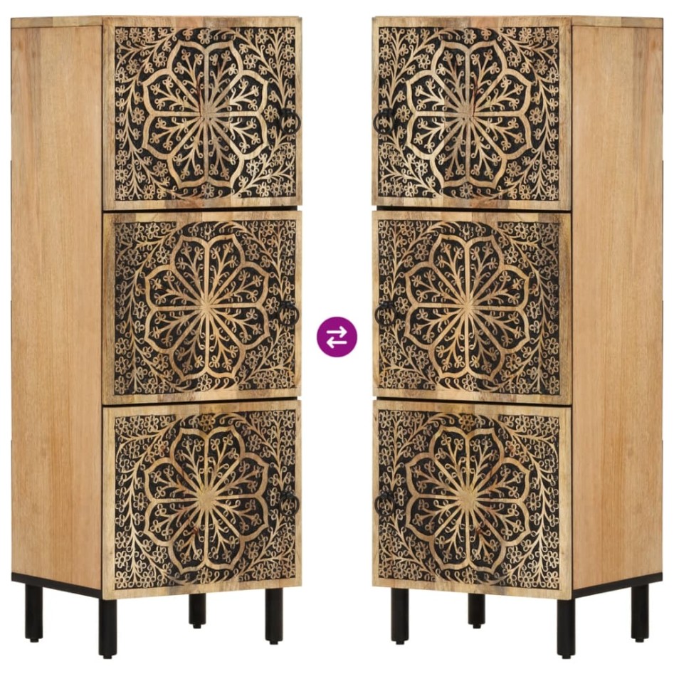 Armario auxiliar madera maciza de mango 40x33x110