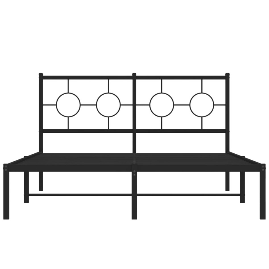 Estructura de cama con cabecero metal negro 140x200