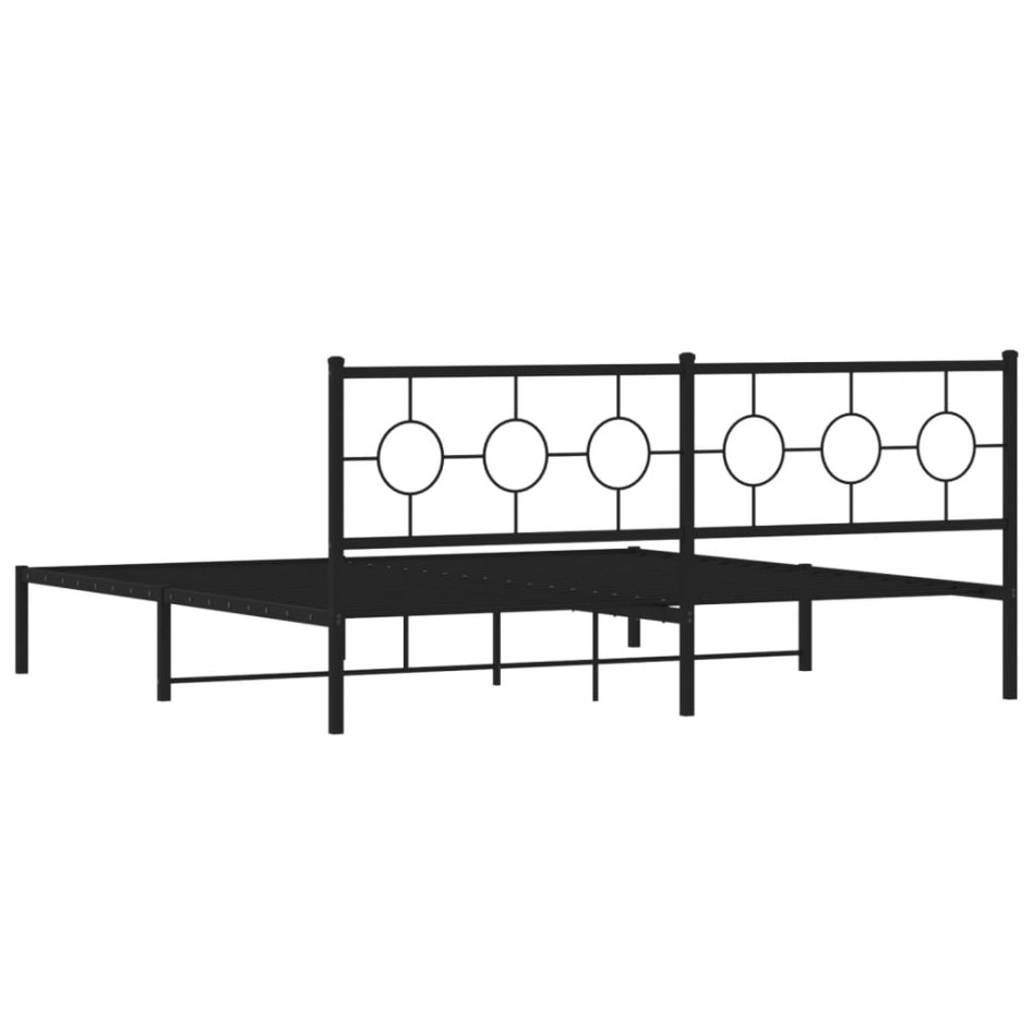 Estructura de cama con cabecero metal negro 200x200