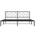 Estructura de cama con cabecero metal negro 183x213