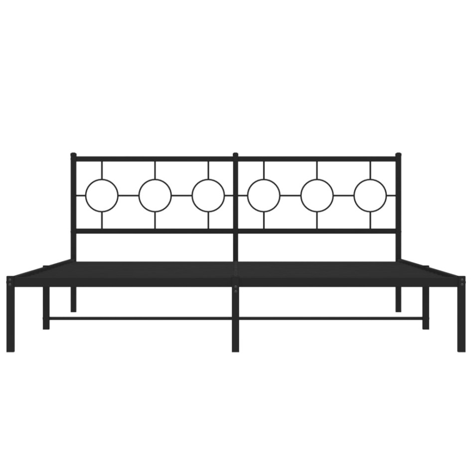 Estructura de cama con cabecero metal negro 183x213