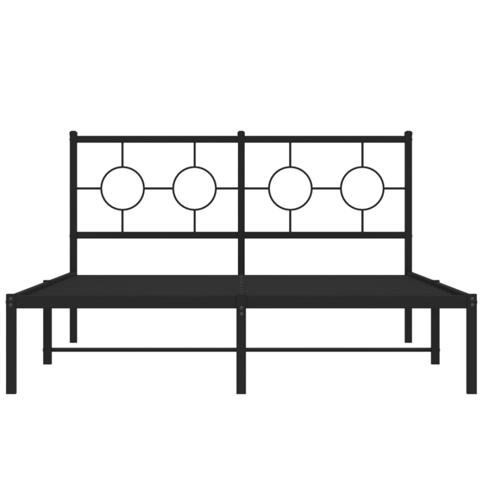 Estructura de cama con cabecero metal negro 135x190