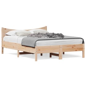 Estructura de cama de madera maciza de pino 140x190