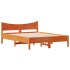 Estructura de cama madera maciza pino marrón cera 135x190