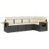 Set de muebles de jardín 5 pzas y cojines ratán sintético