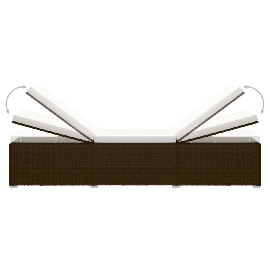 Tumbona con cojín y mesita de centro ratán sintético