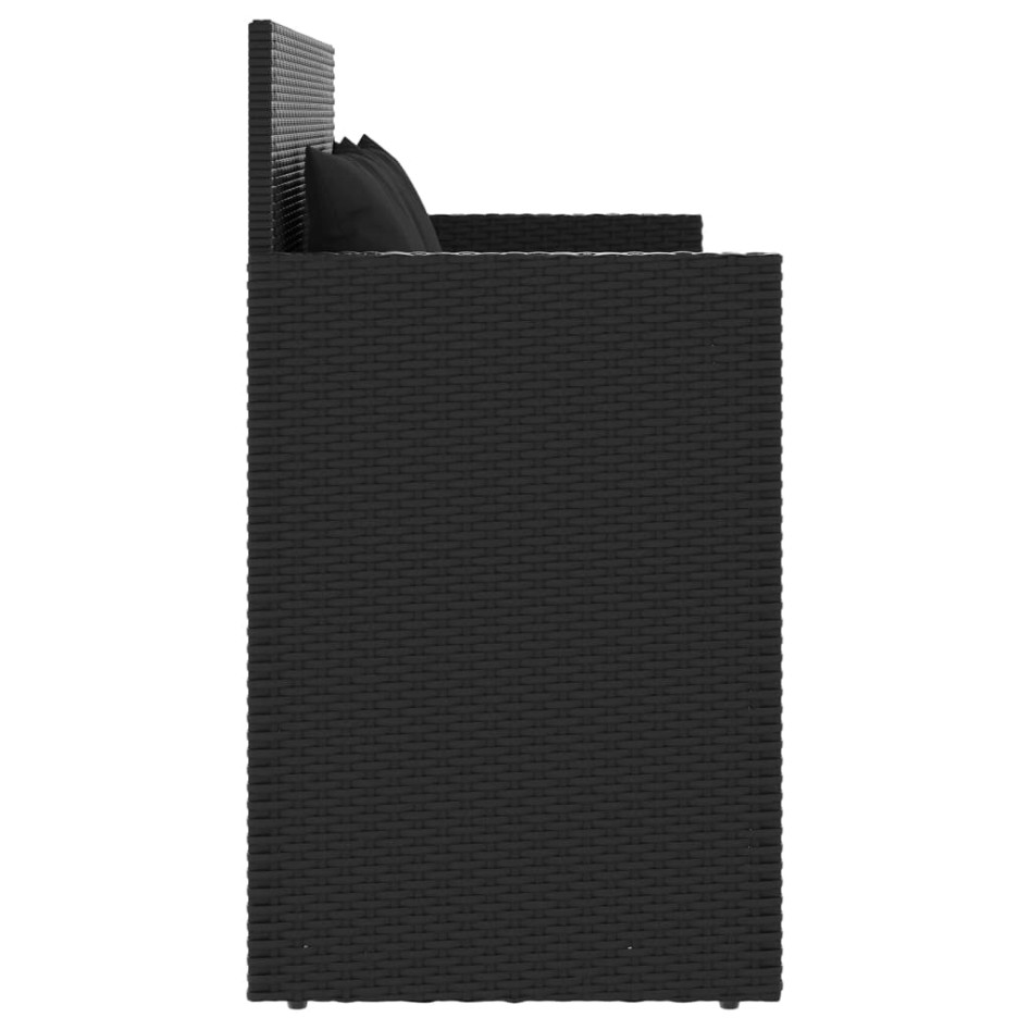 Banco de jardín con cojines ratán sintético