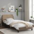 Estructura de cama cabecero cuero sintético capuchino 90x200
