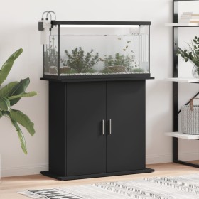 Soporte para acuario madera de ingeniería negro 81x36x73