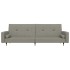 Sofá cama de 2 plazas con dos almohadas terciopelo gris