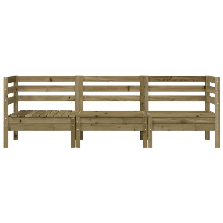 Sofá de jardín de 3 plazas madera de pino