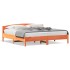 Estructura cama con cabecero madera pino marrón cera 180x200