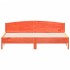 Estructura cama con cabecero madera pino marrón cera 180x200