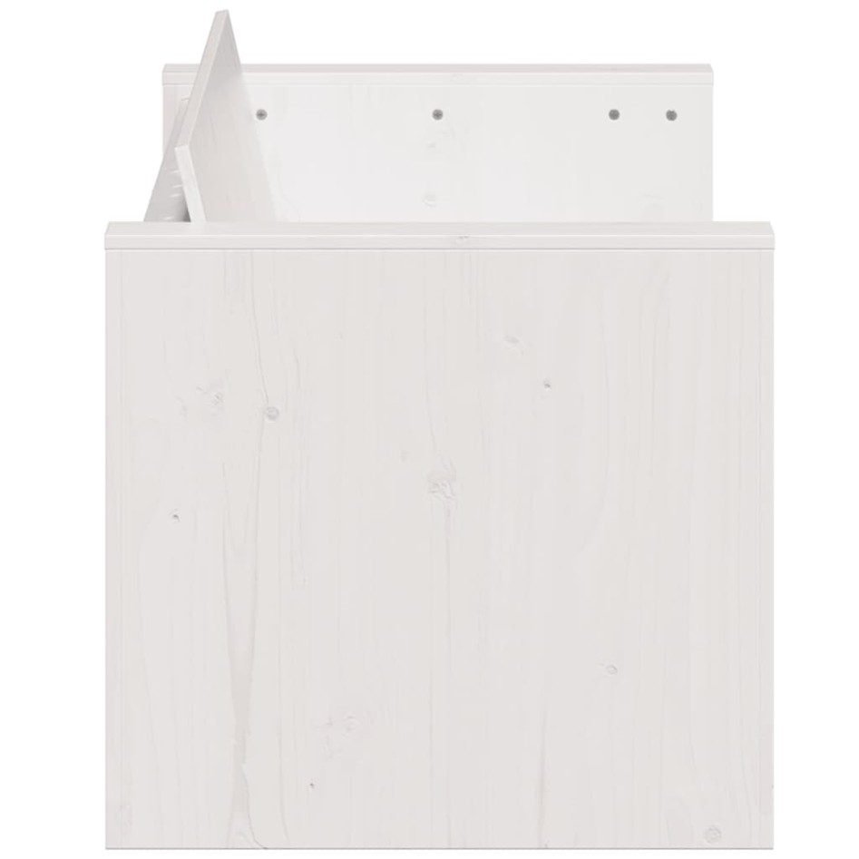 Sofá de jardín 3 plazas madera maciza pino blanco 189x60x62