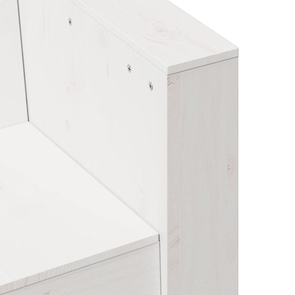 Sofá de jardín 3 plazas madera maciza pino blanco 189x60x62