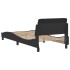 Estructura de cama con cabecero cuero sintético negro 80x200
