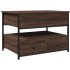 Mesa de centro madera ingeniería metal marrón roble 70x50x50