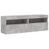 Muebles de TV de pared con luces LED 8 piezas gris