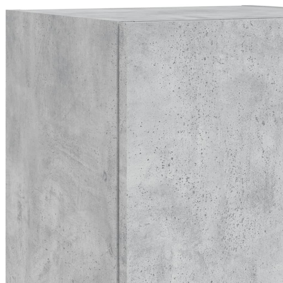 Muebles de TV de pared con luces LED 8 piezas gris