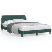 Estructura cama con cabecero terciopelo verde oscuro 120x200 cm