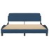Estructura de cama con cabecero de tela azul 160x200