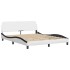 Estructura cama cabecero cuero sintético blanco negro