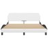 Estructura cama cabecero cuero sintético blanco negro