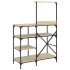 Estantería de cocina madera ingeniería metal roble 90x40x132