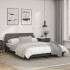 Estructura de cama con cabecero cuero sintético gris 140x190