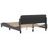Estructura de cama con cabecero cuero sintético gris 140x190