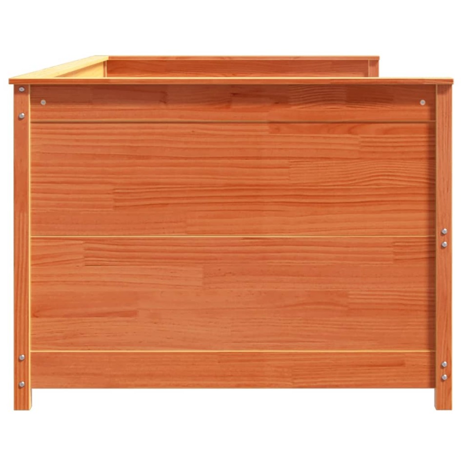 Sofá cama de madera maciza de pino marrón cera 80x200