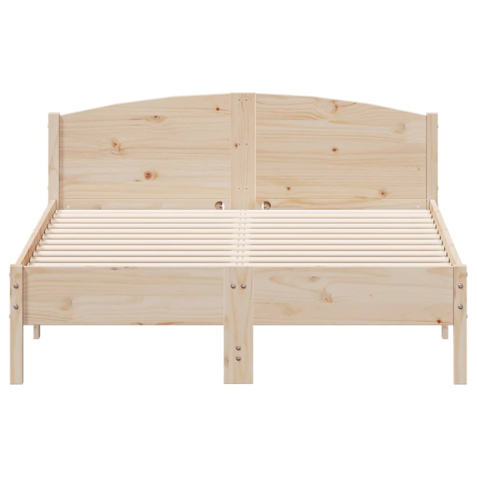 Estructura de cama con cabecero madera maciza pino 120x190