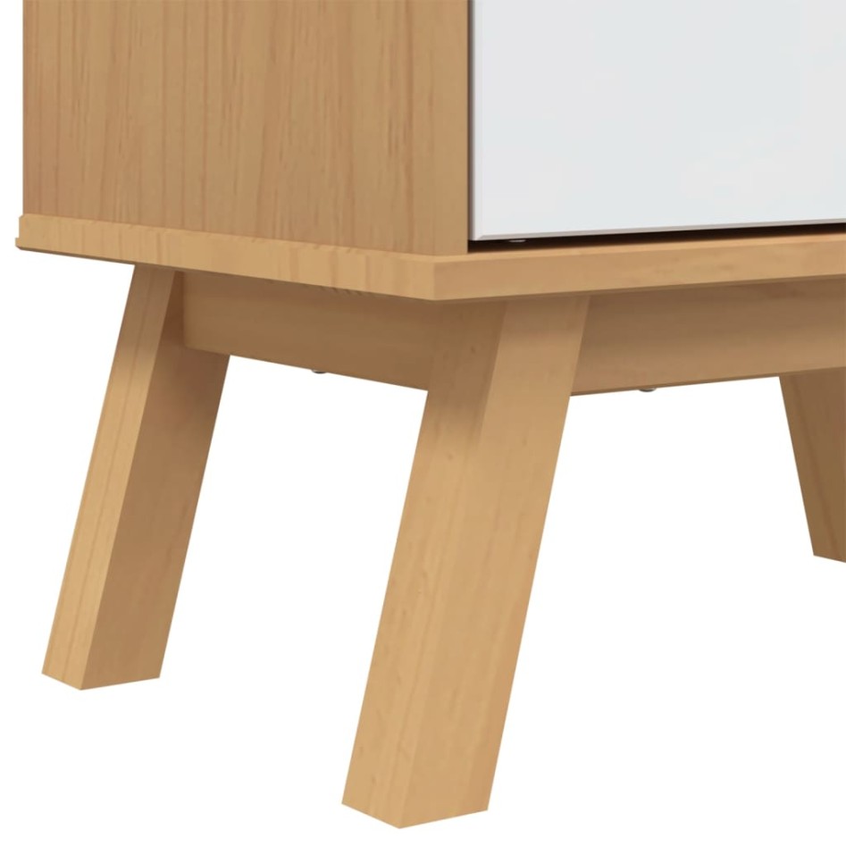 Zapatero OLDEN madera maciza pino blanco y marrón 55x35x120