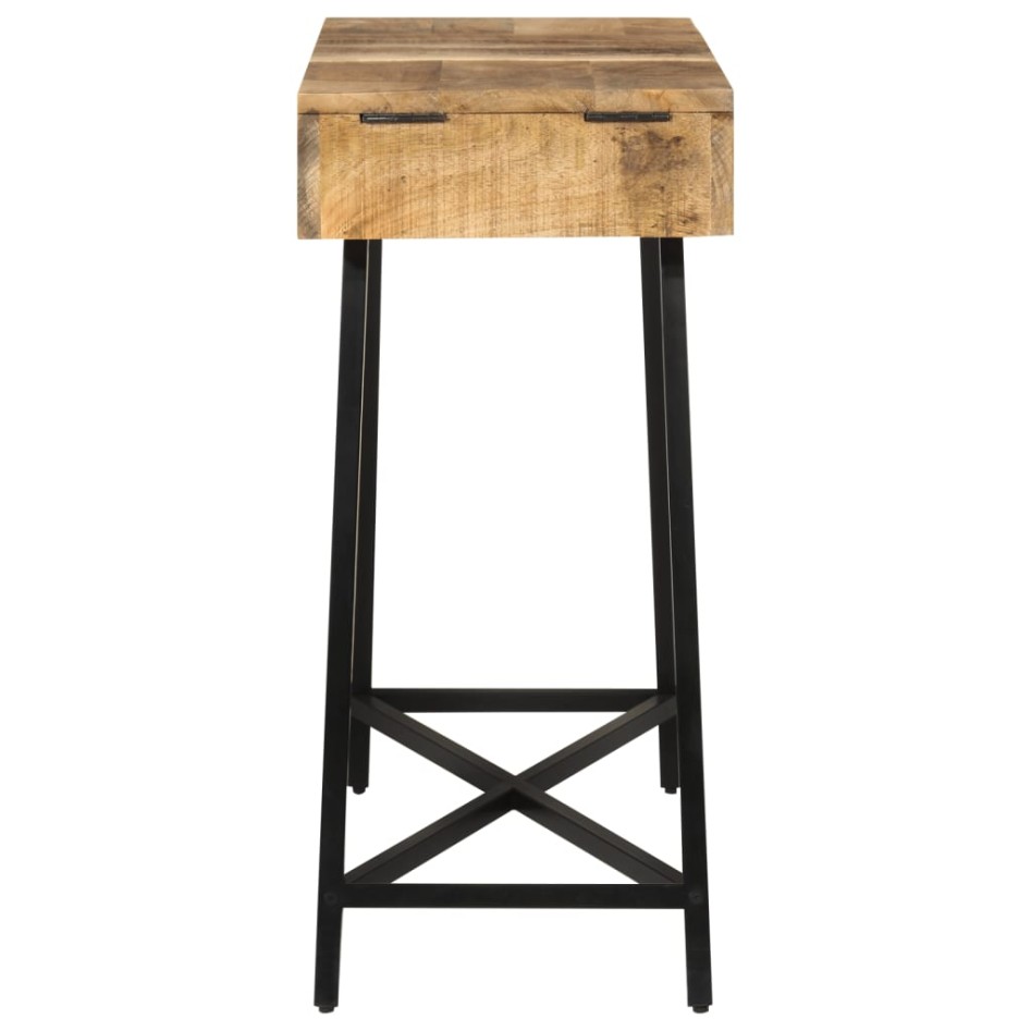 Mesa tocador madera maciza mango rugosa y hierro 105x35x75