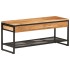 Banco zapatero de madera maciza de acacia y hierro 110x35x45