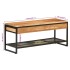 Banco zapatero de madera maciza de acacia y hierro 110x35x45