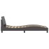 Estructura de cama con cabecero cuero sintético gris 90x190