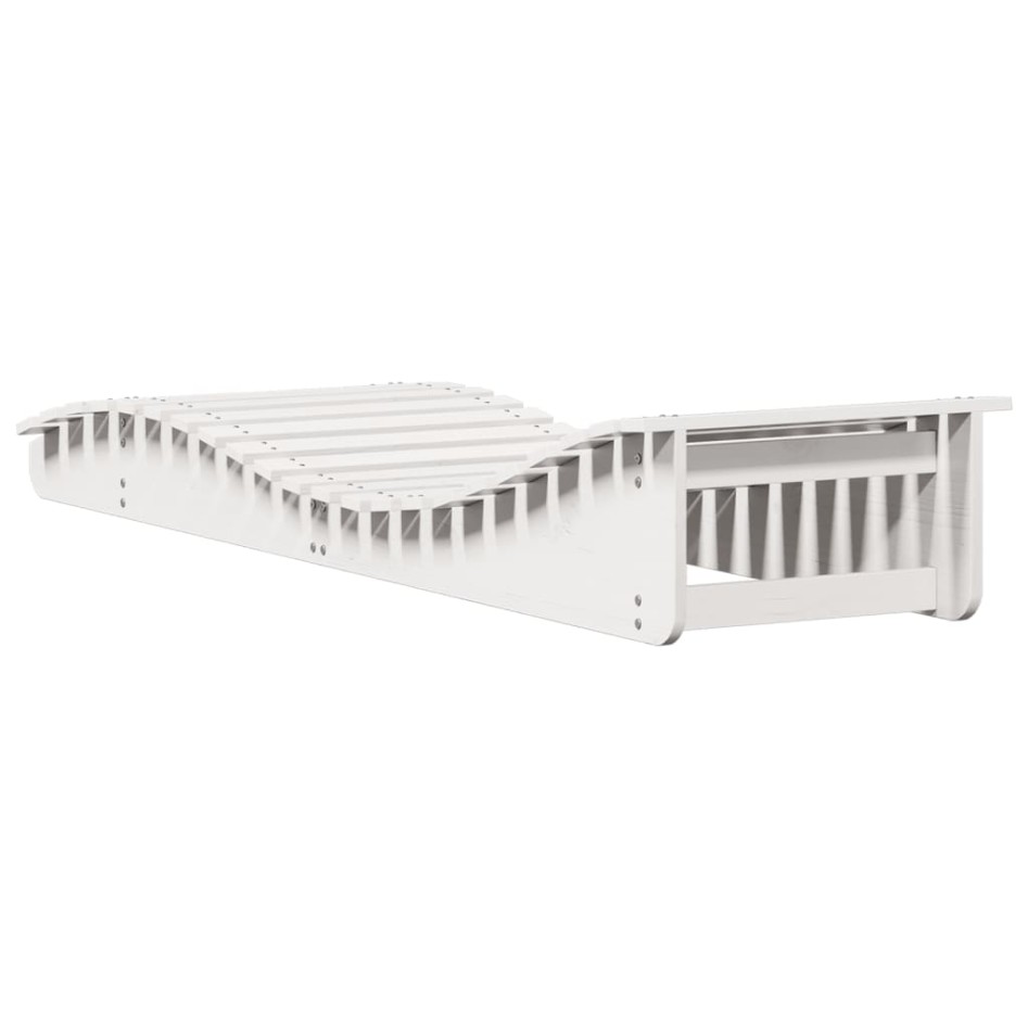 Tumbonas madera maciza de pino blanco 2 unidades 205x60x31,5