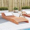 Tumbona de madera maciza de pino marrón cera 205x60x31,5 cm