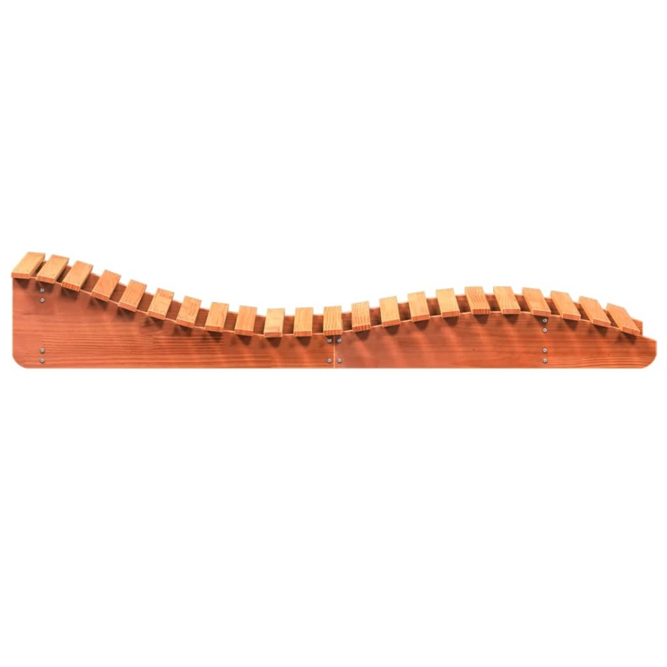 Tumbona de madera maciza de pino marrón cera 205x60x31,5