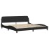 Estructura de cama con cabecero de tela negro 200x200