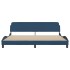 Estructura de cama con cabecero de tela azul 200x200
