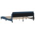 Estructura de cama con cabecero de tela azul 200x200