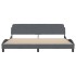 Estructura cama con cabecero terciopelo gris oscuro 200x200